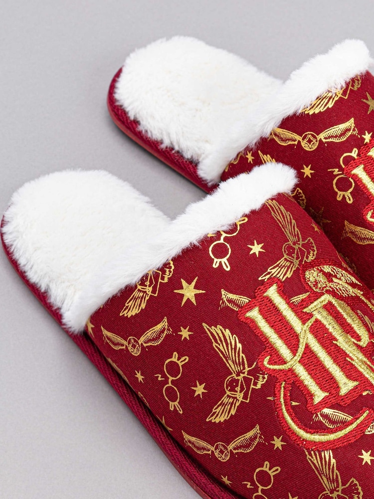 Vanilla Underground Red Harry Potter Fluffy Womens Slippers - Image 5 of 5