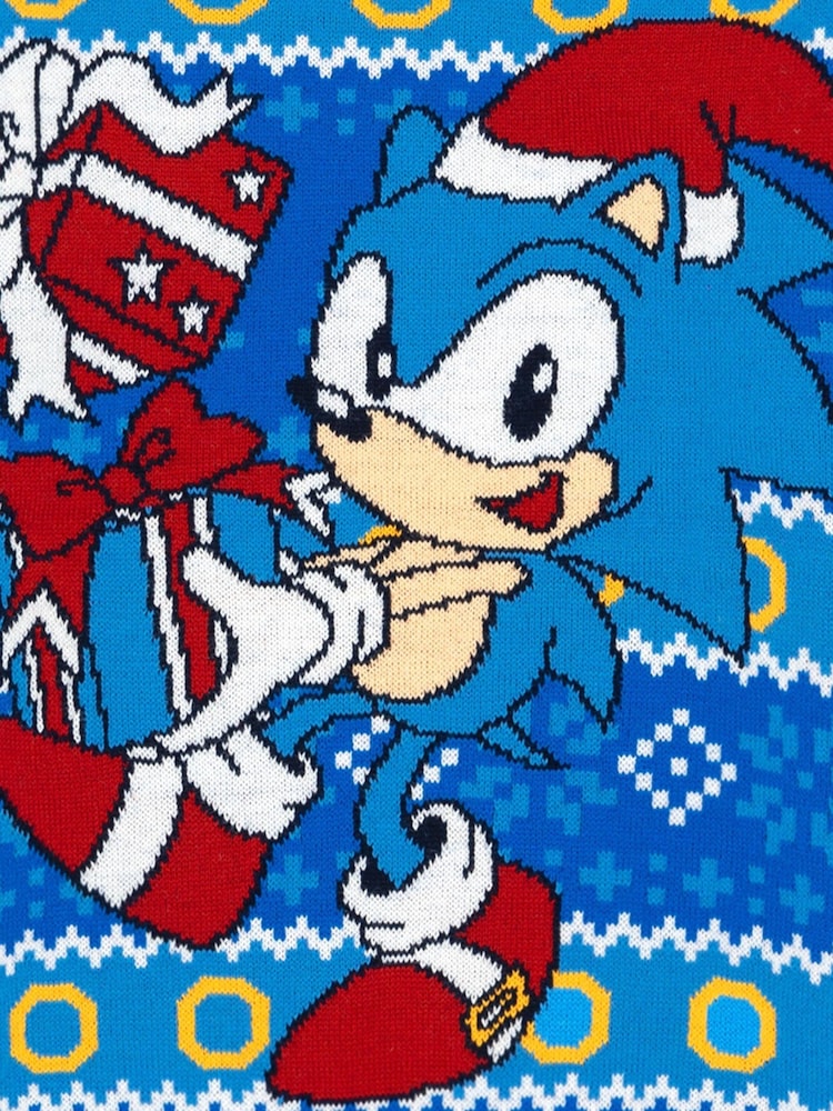 Vanilla Underground Blue Sonic Kids Christmas Jumper - Image 5 of 6