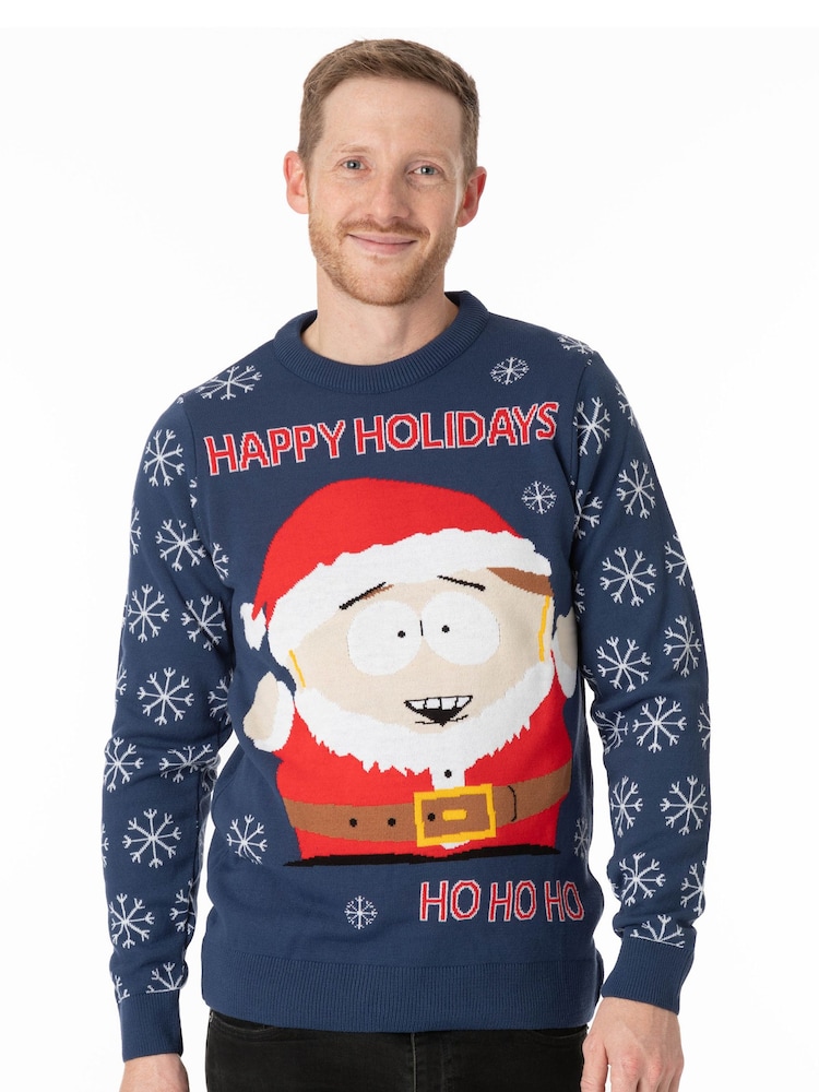 Vanilla Underground Blue South Park Mens Christmas Jumper - Image 1 of 6