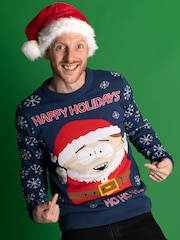 Vanilla Underground Blue South Park Mens Christmas Jumper - Image 2 of 6