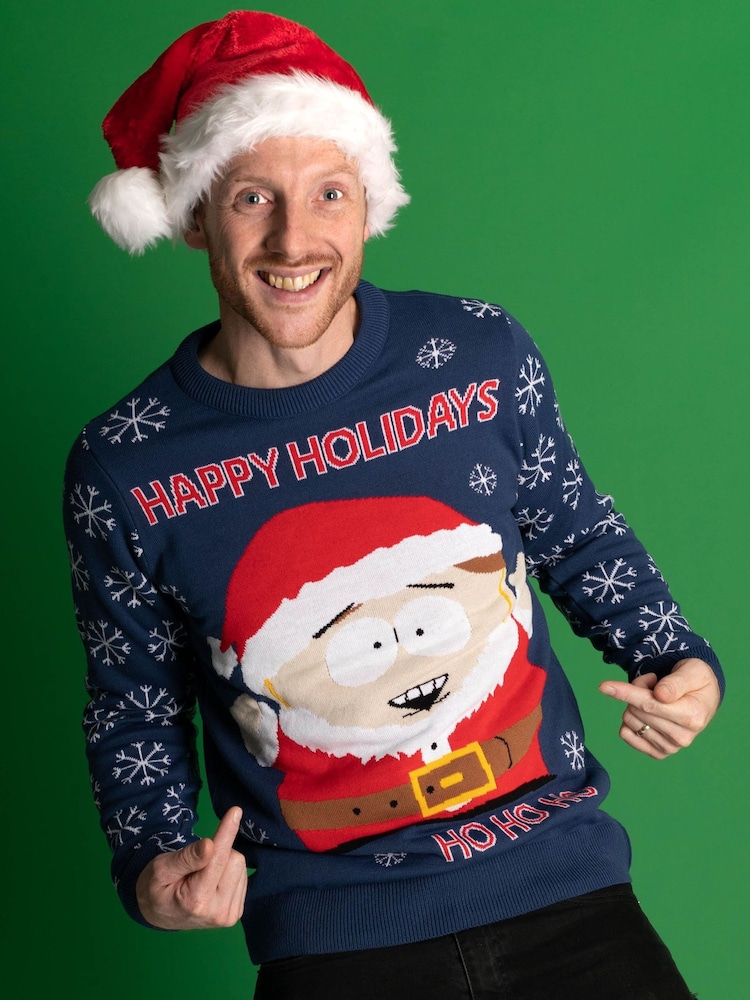 Vanilla Underground Blue South Park Mens Christmas Jumper - Image 2 of 6