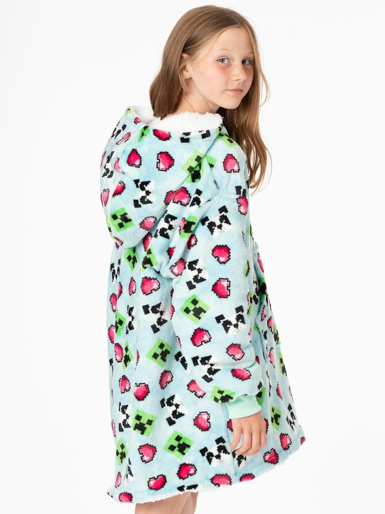Vanilla Underground Blue Minecraft Girls Blanket Hoodie - Image 2 of 6