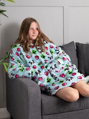 Vanilla Underground Blue Minecraft Girls Blanket Hoodie - Image 4 of 6