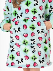 Vanilla Underground Blue Minecraft Girls Blanket Hoodie - Image 6 of 6