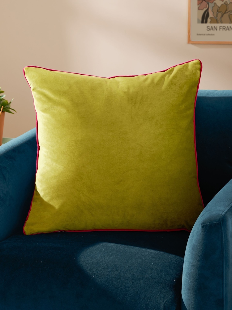 Furn Green Meridian Velvet Cushion 55 x 55cm Cover 45cm X 45cm - Image 1 of 5