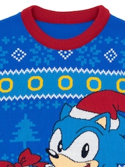 Vanilla Underground Blue Sonic Mens Christmas Jumper - Image 2 of 5