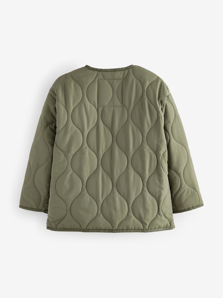 Khaki Green Quilted Onion Jacket (3-17yrs) - Image 4 of 7