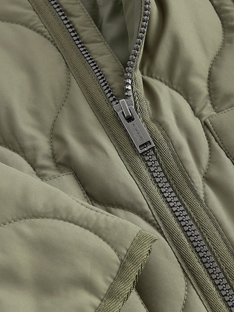Khaki Green Quilted Onion Jacket (3-17yrs) - Image 6 of 7