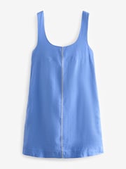 Blue Premium 100% Linen Mini Dress - Image 6 of 7