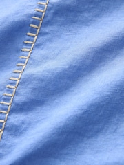 Blue Premium 100% Linen Mini Dress - Image 7 of 7