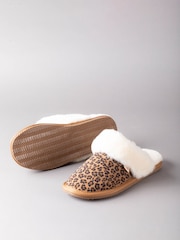 Lakeland Leather Brown Ladies Sheepskin Slider Slippers - Image 2 of 4