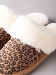 Lakeland Leather Brown Ladies Sheepskin Slider Slippers - Image 3 of 4