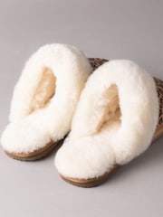 Lakeland Leather Brown Ladies Sheepskin Slider Slippers - Image 4 of 4