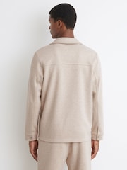 Reiss Oatmeal Stellan Herringbone Twin-Pocket Overshirt - Image 5 of 6