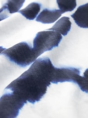 White/Blue 100% Linen Premium Kaftan - Image 8 of 8