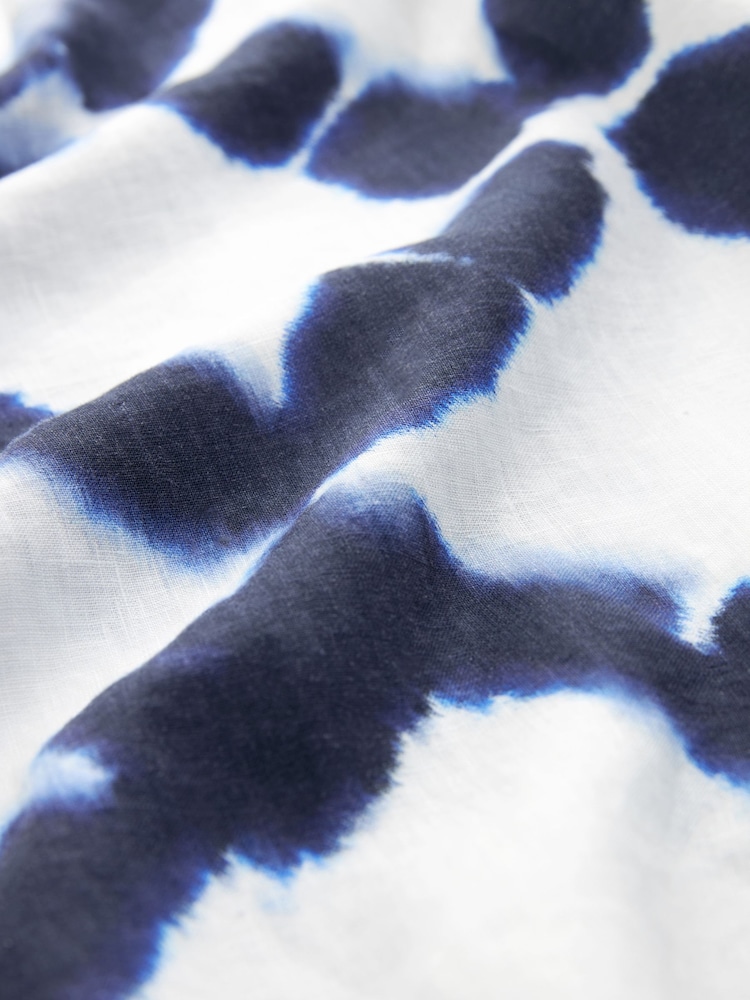 White/Blue 100% Linen Premium Kaftan - Image 8 of 8