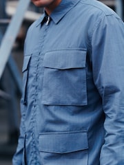 Navy Blue EDIT Zip Through Shacket Overshirt - Image 4 of 10