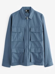 Navy Blue EDIT Zip Through Shacket Overshirt - Image 5 of 10