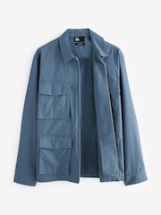 Navy Blue EDIT Zip Through Shacket Overshirt - Image 6 of 10