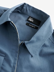 Navy Blue EDIT Zip Through Shacket Overshirt - Image 7 of 10