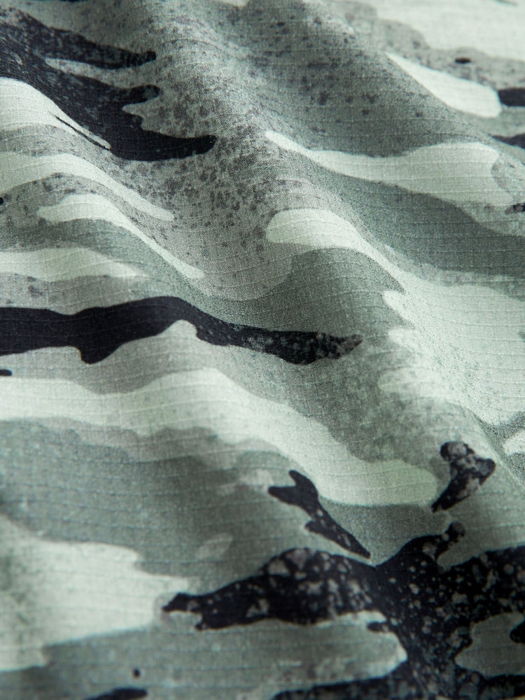 Green Camo EDIT Zip Through Shacket Overshirt - Image 10 of 11