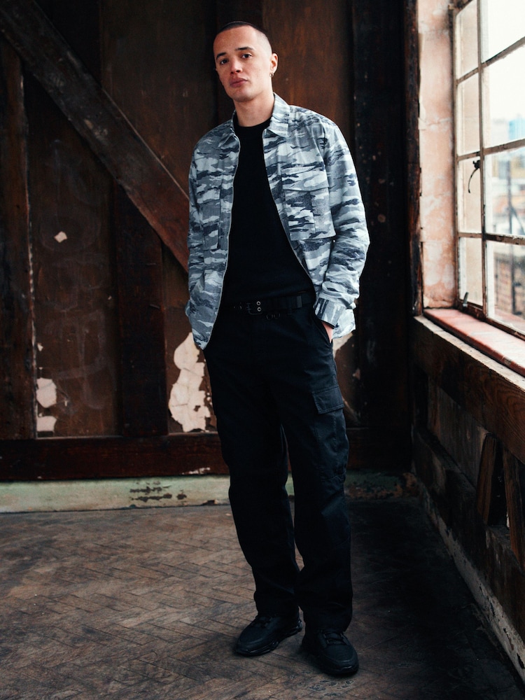 Green Camo EDIT Zip Through Shacket Overshirt - Image 2 of 11