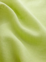 Lime Green Premium 100% Linen Shirt Dress - Image 5 of 5