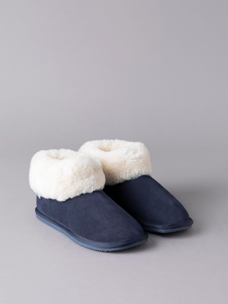 Lakeland Leather Navy Ladies Sheepskin Boots Slippers - Image 1 of 4