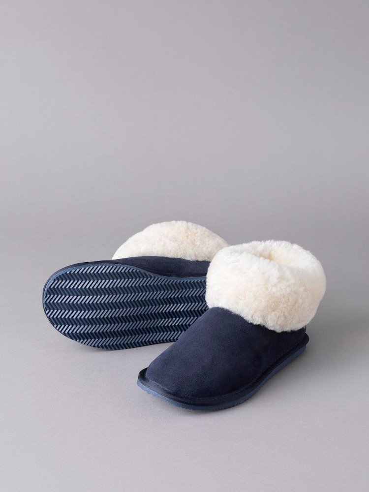 Lakeland Leather Navy Ladies Sheepskin Boots Slippers - Image 2 of 4