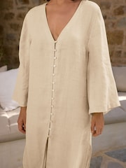 Natur - Hemdkleid aus 100 % hochwertigem Leinen - Bild 5 von 7