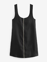 Black Premium 100% Linen Mini Dress - Image 6 of 7