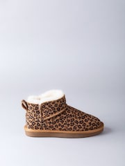 Lakeland Leather Brown Ladies Sheepskin Mini Boot Slippers - Image 3 of 6