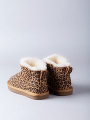 Lakeland Leather Brown Ladies Sheepskin Mini Boot Slippers - Image 4 of 6