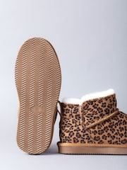 Lakeland Leather Brown Ladies Sheepskin Mini Boot Slippers - Image 5 of 6