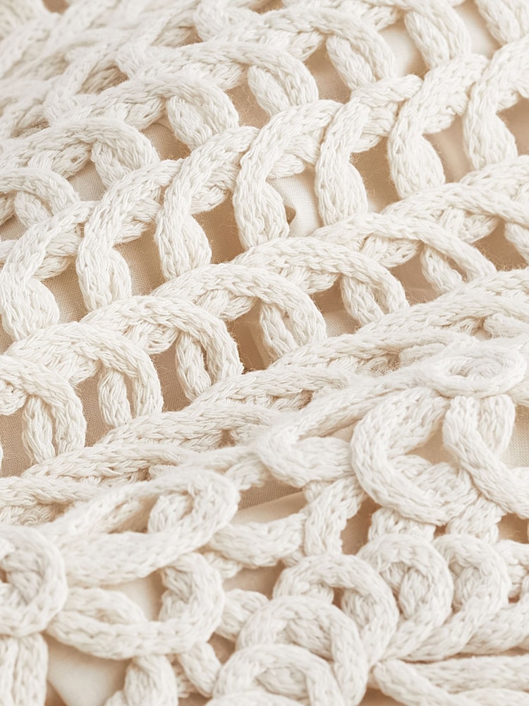 Ecru - 100% Cotton Crochet Knitted Base Layer - Bild 6 von 6 Ecru - 100% Cotton Crochet Knitted Base Layer - Bild 6 von 6