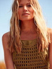 Brown 100% Cotton Crochet Knitted Base Layer - Image 4 of 7