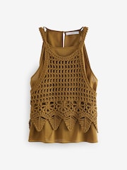 Brown 100% Cotton Crochet Knitted Base Layer - Image 6 of 7