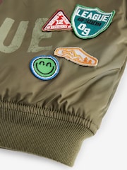 Khaki Green Badged Bomber Jacket with Jersey Hood (3mths-7yrs) - Image 12 of 13