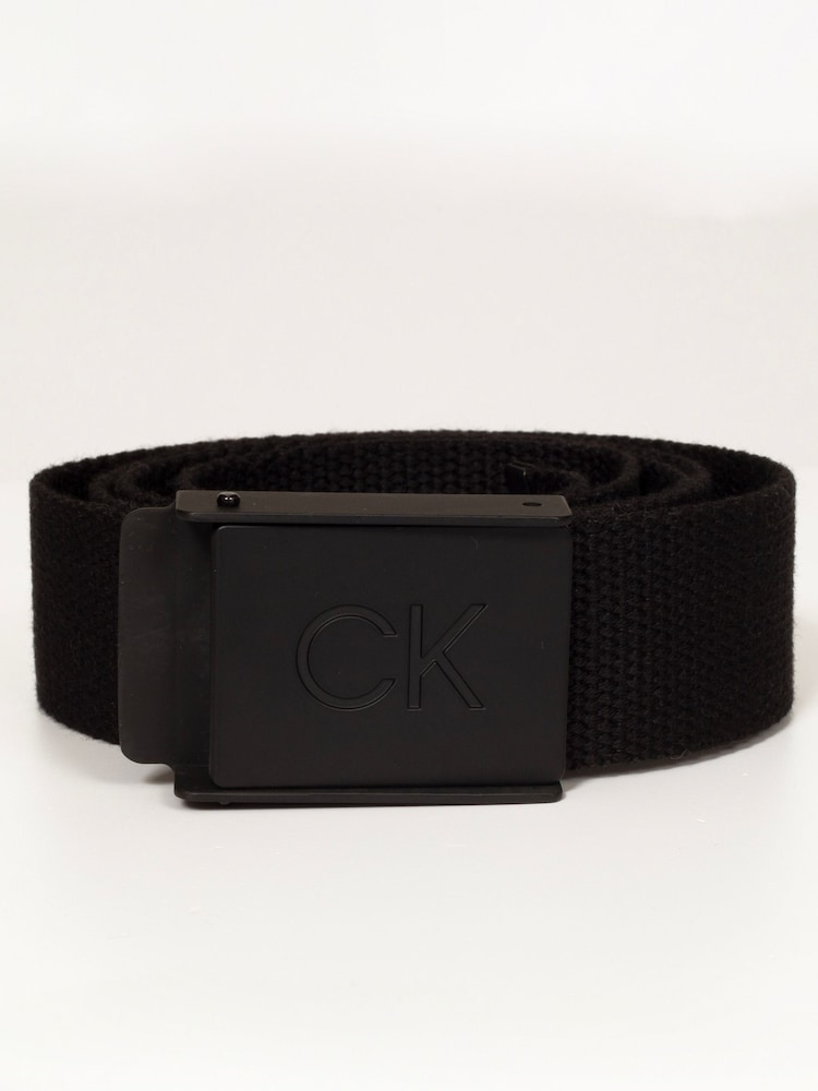 Calvin Klein Golf Monogram Buckle Black Belt - Image 1 of 3