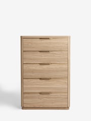 Mid Natural Arlo Oak Effect 5 Drawer Chest of Drawers - Image 5 of 7