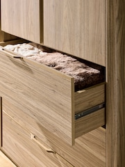 Mid Natural Arlo Oak Effect Triple 3 Drawers Wardrobe - Image 4 of 9