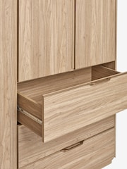 Mid Natural Arlo Oak Effect Triple 3 Drawers Wardrobe - Image 5 of 9