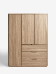 Mid Natural Arlo Oak Effect Triple 3 Drawers Wardrobe - Image 7 of 9