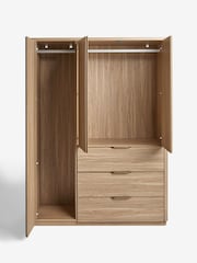 Mid Natural Arlo Oak Effect Triple 3 Drawers Wardrobe - Image 8 of 9