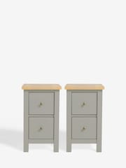 Dove Grey Malvern Paint Effect Set of 2 Bedside Table - Image 6 of 10