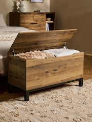 Dark Natural Bronx Oak Effect Medium Blanket Box - Image 3 of 10