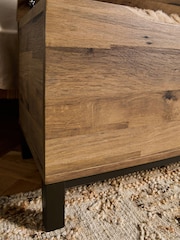 Dark Natural Bronx Oak Effect Medium Blanket Box - Image 5 of 10
