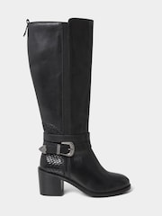 Joe Browns Black Gigi Premium Leather Rider Boots - Image 1 of 5