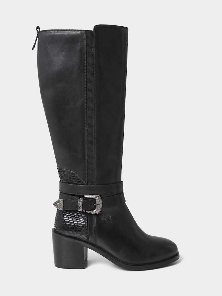 Joe Browns Black Gigi Premium Leather Rider Boots - Image 1 of 5 Joe Browns Black Gigi Premium Leather Rider Boots - Image 1 of 5
