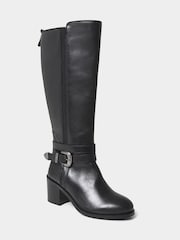 Joe Browns Black Gigi Premium Leather Rider Boots - Image 2 of 5